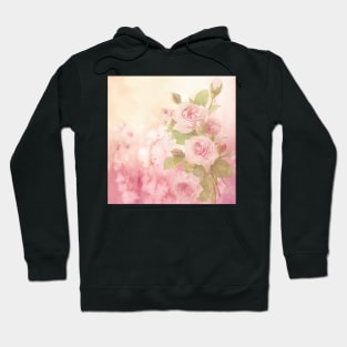 Rose Watercolor Graphic Shabby Chic Vintage Pink Rose Design, Floral Shabby Chic Home Decor Items, Apparel & Gifts Hoodie